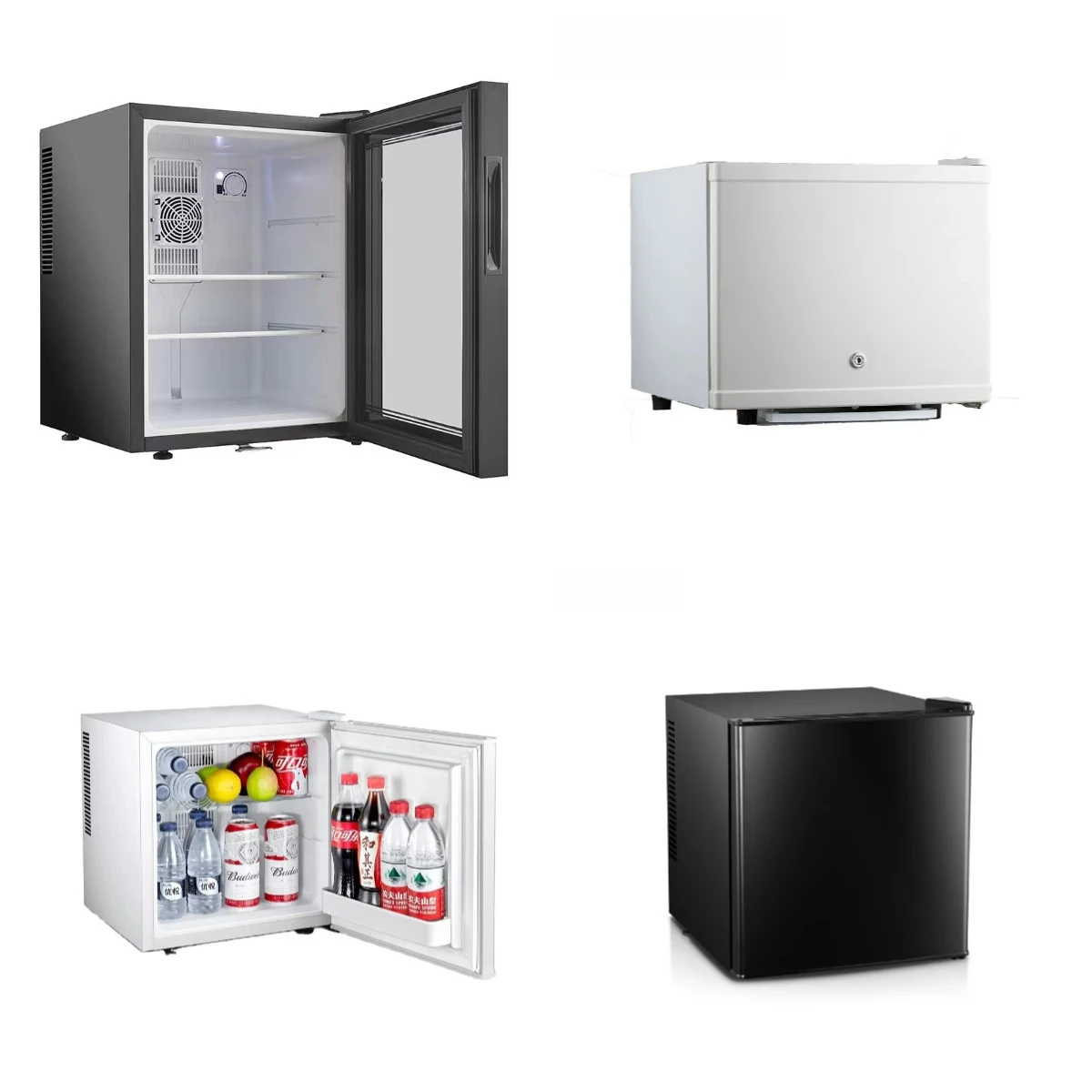 Retro Mini Fridge Portable Small Refrigerator with Freezer for Cosmetics Drinks Bedroom Office Hotel