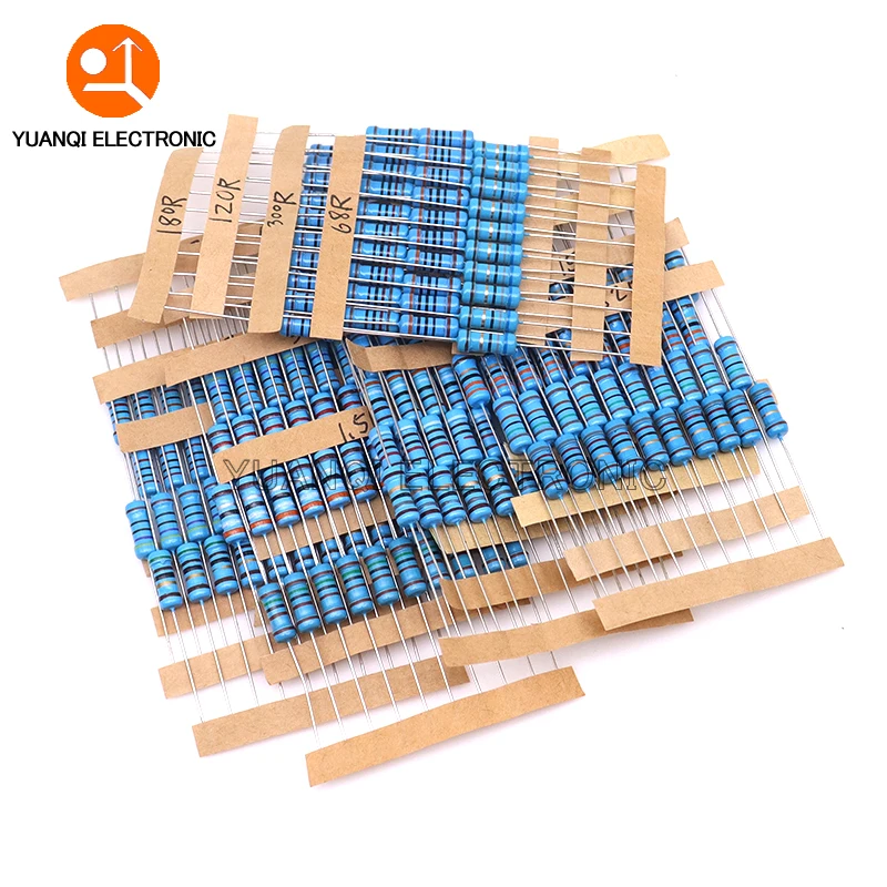 Imagem -03 - Metal Film Resistor Kit Resistência Grupo Sortimento Pack 0.33r2.2m Ohm 122valuesx10 Pcs 1w 1220 Pcs