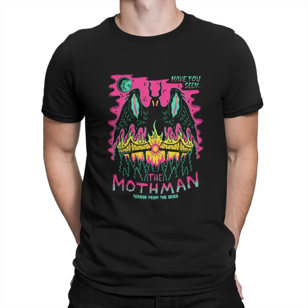 The Mothman Funny Classic TShirt For Men Mothman Humanoid Creatures Clothing Novelty Polyester T Shirt Homme