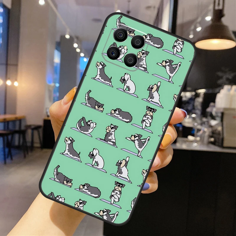 Cartoon Schnauzer Dog Fundas For Huawei P20 P30 P40 Lite P50 Pro P Smart 2019 Nova 5T 9 Honor X7 X8 X9 50 Case