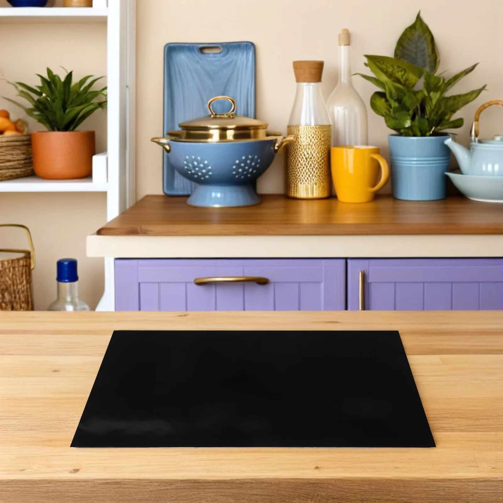 

Heat Resistant Induction Cooktop Protector Mat For Electric Stove Black 52 X 78Cm Easy Clean Reusable