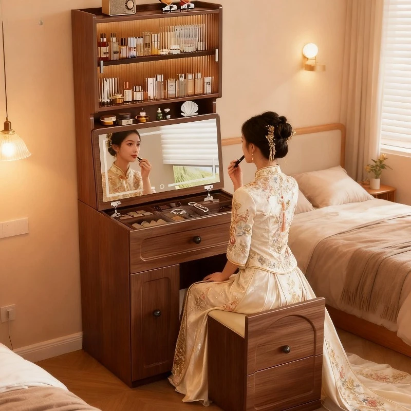 

Solid wood dresser bedroom antique makeup table small apartment bedside desk