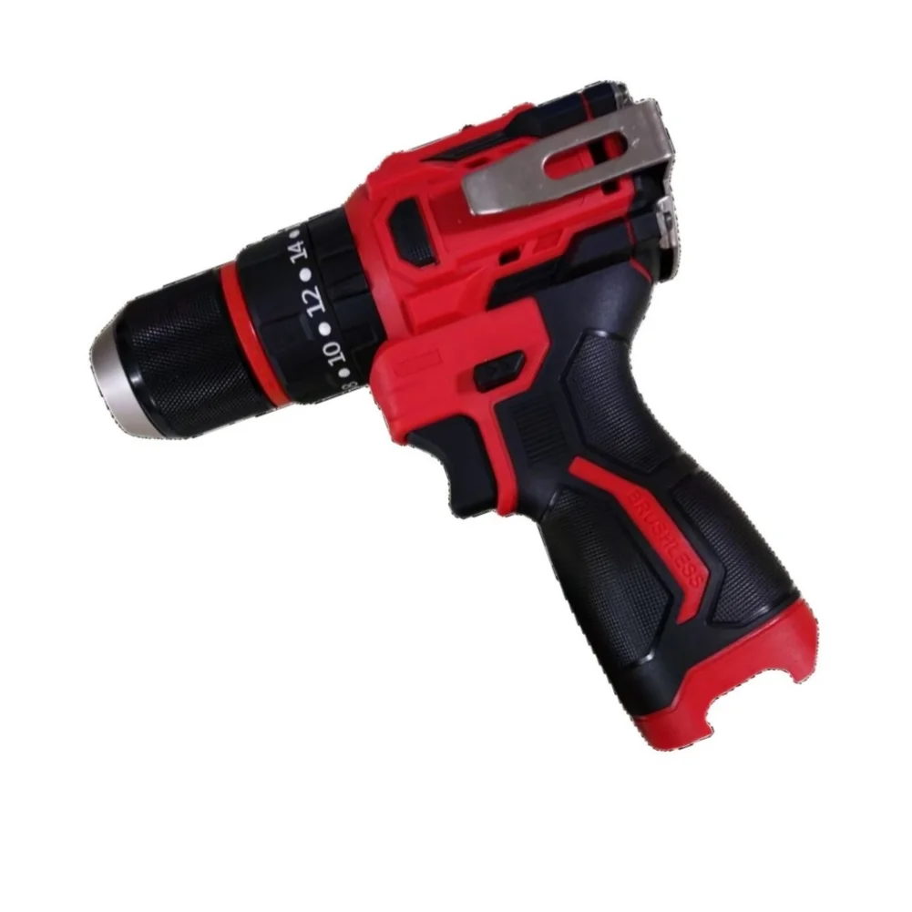 21V Brushless Cordless For impact Drill with 13mm Ratchet Chuck 20 Torque Adjustments Hammer Function for Construction Sites