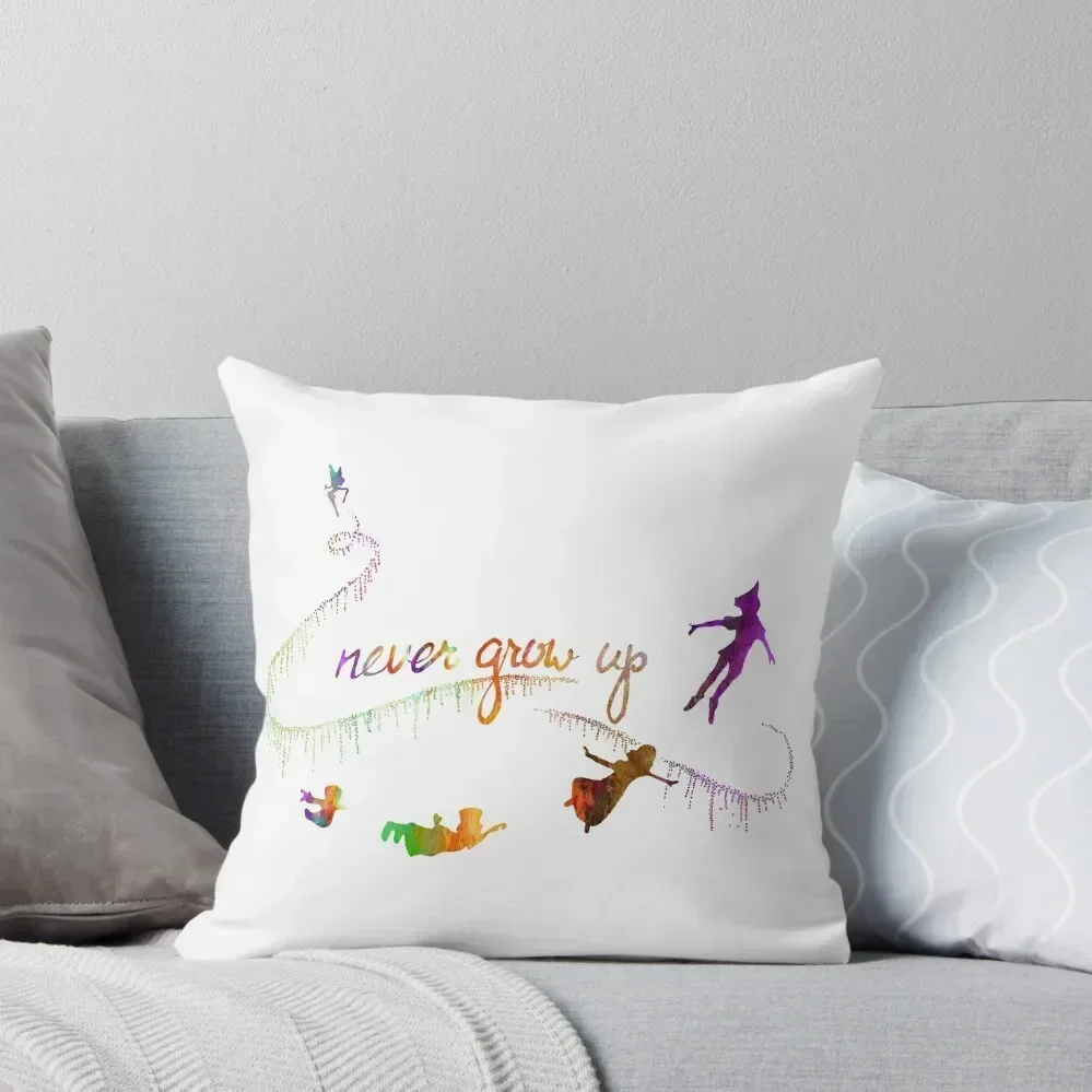 NEVER GROW UP COLORFULL Throw Pillow Sofas Covers Anime pillow