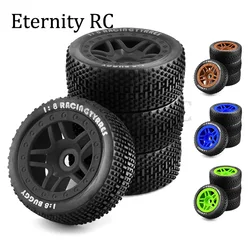 4PCS 1/8 Off-road Car Buggy Wheels Tires 113mm Rubber Rocks Tyres for Redcat Team Losi VRX HPI Kyosho HSP Carson