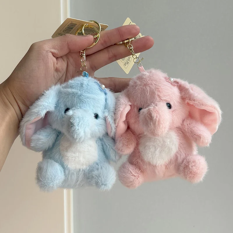 Zittende olifant knuffel klein hangend ornament paar tas accessoire schattig meisje schooltas accessoire sleutelhanger