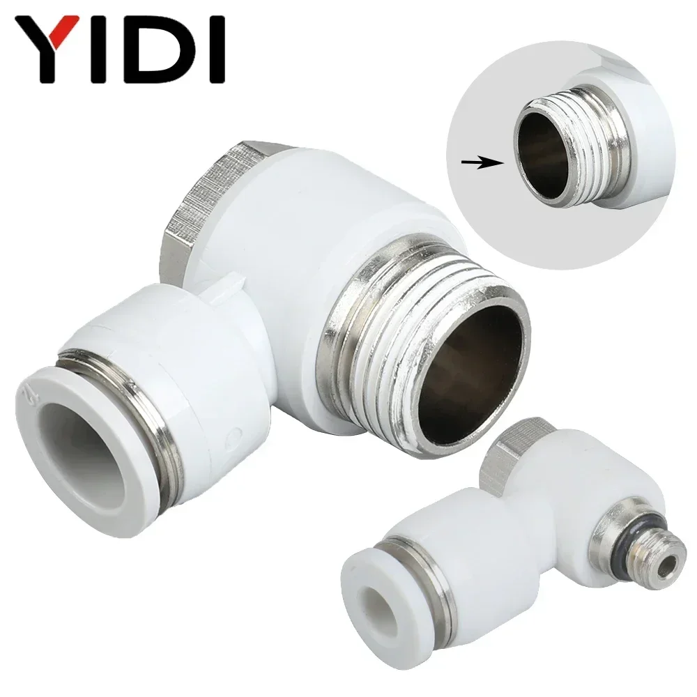 5/10Pcs Pneumatic Swivel Male Connection Air Hose Fitting Fittings Screw Connector 90 Degree Elbow Tubing 6mm 8mm 10mm 12mm 1/2