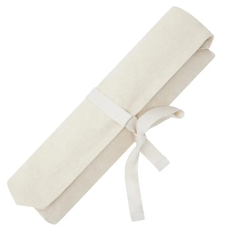 SYW-Japanese Knives Roll Bag Canvas Knife Carry Case With 5 Slots, Thickened Portable Storage For Chef