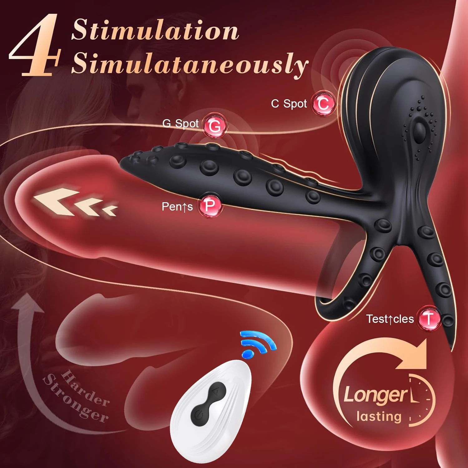 Вибрационное кольцо на член для мужчин, мужское кольцо для эректильного пениса, стимулятор точки G, клитора, анальный стимулятор, задержка эякуляции, секс-игрушка для взрослых для пар