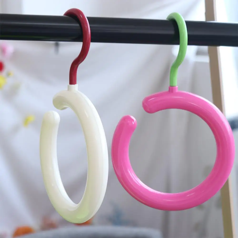

Multi Purpose Circular Round Scarf Tie Hanger Ring Space Saving Clothing Hanger Display Rack Colorful Clothes Storage Hook Home