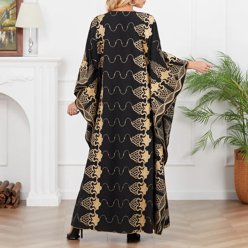 Ethnic Clothing Dress Muslim Abaya Robe Printed Dress