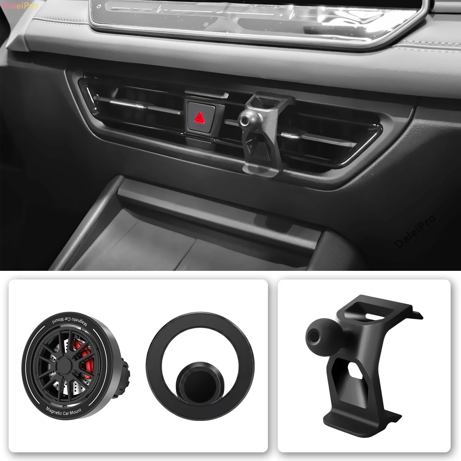 Custom Fit for VW Tiguan 2024 2025 2026 2027 Tayron Magnetic Phone Mount Airflow Cooling Car Phone Holder 360° Swivel Phone Base