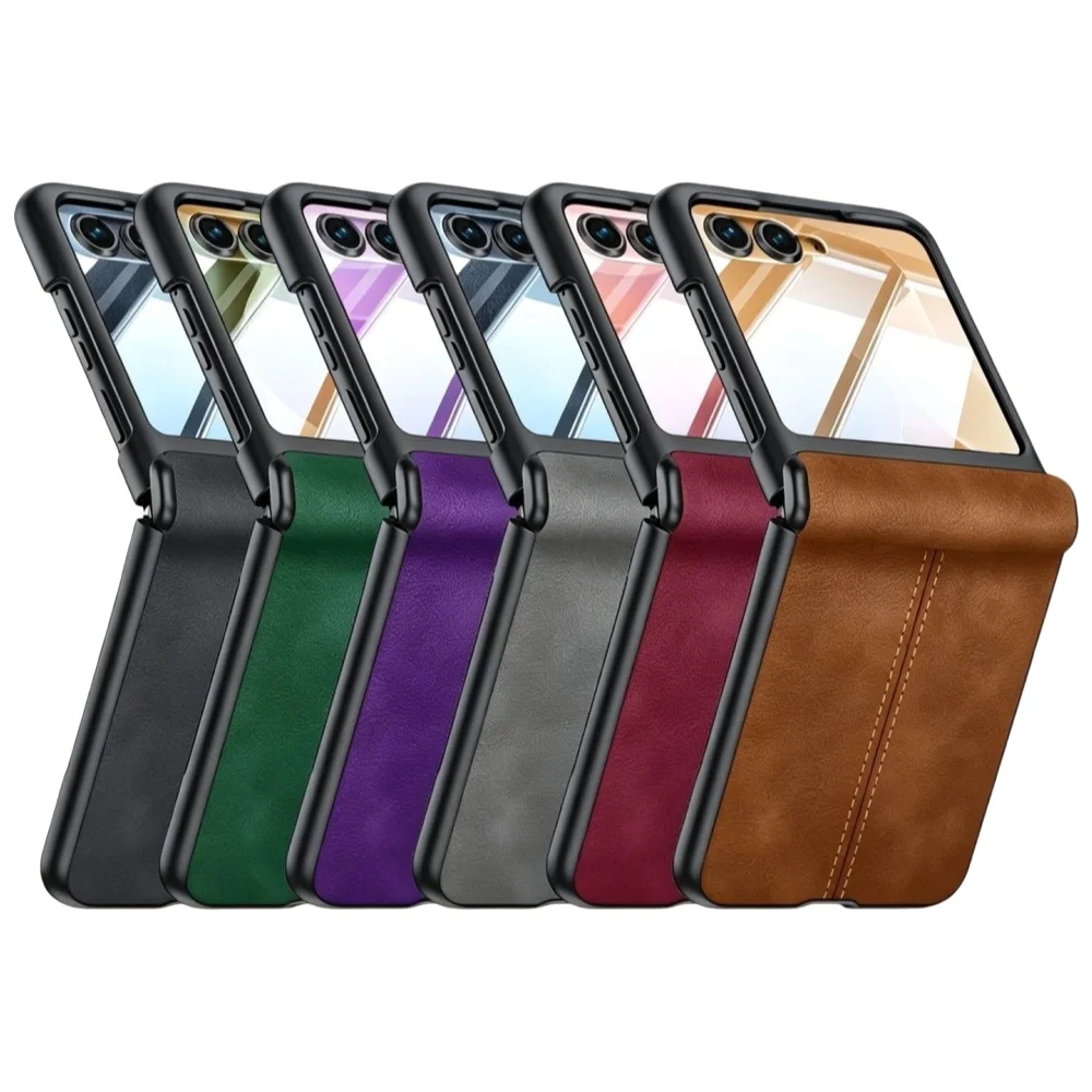 Etui biznesowe ze skóry owczej do Motorola Razr 50 Ultra 60, folia ochronna na ekran do Razr70 Ultra Plus, etui z ochroną na środkowy zawias, odporne na wstrząsy. — zdjęcie produktu 7