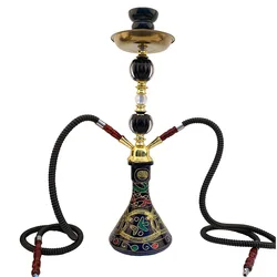 Shisha Water Smoke Hookah Medium Double Pipes Tubes For Bar Party Water Smoke Bottle Full Set Hookah