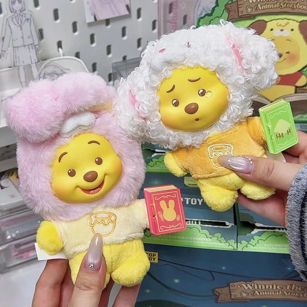 Libro de cuentos de animales Original de Winnie The Pooh, caja ciega de cara de vinilo, colgante, bolsa de muñeca, colección de decoración, regalo de Navidad para niños