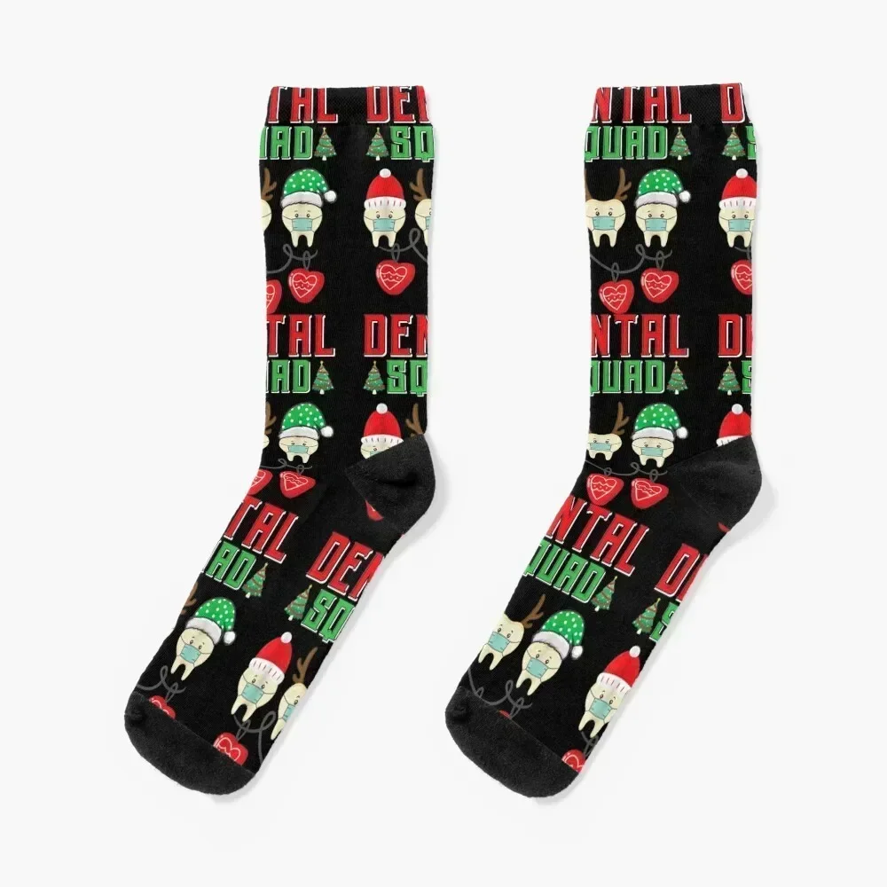 

Christmas Dental Squad Funny Teeth with Mask Dentist Socks luxury essential golf japanese fashion Mens Socks Women's