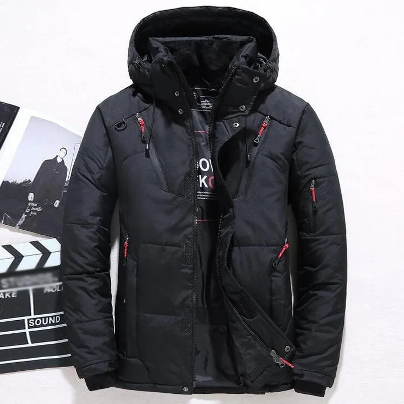 Neue Winter jacke Männer lässig weiße Ente Daunen warme Kapuzen mäntel Herren Outwear Wind jacke verdicken Parkas 4xl abrigo hombre casaco