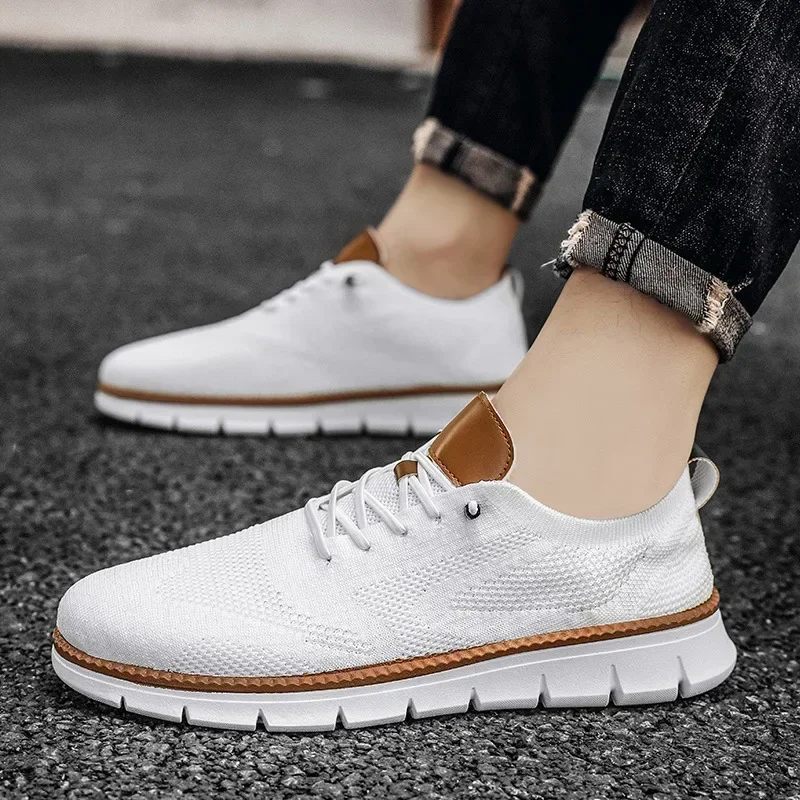 Men Breeze Shoes Casual Stylish Fashion Sneakers Formal Business Walking Shoes Male Non Slip Dress Sneakers for Wedding