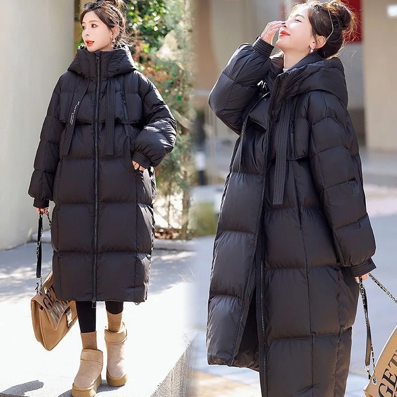 Fashion Over Wear New Cotton-Padded Jacket Female Korean Large Size High Quality Hooded Down Coat Women Parkas Long Outer Wear