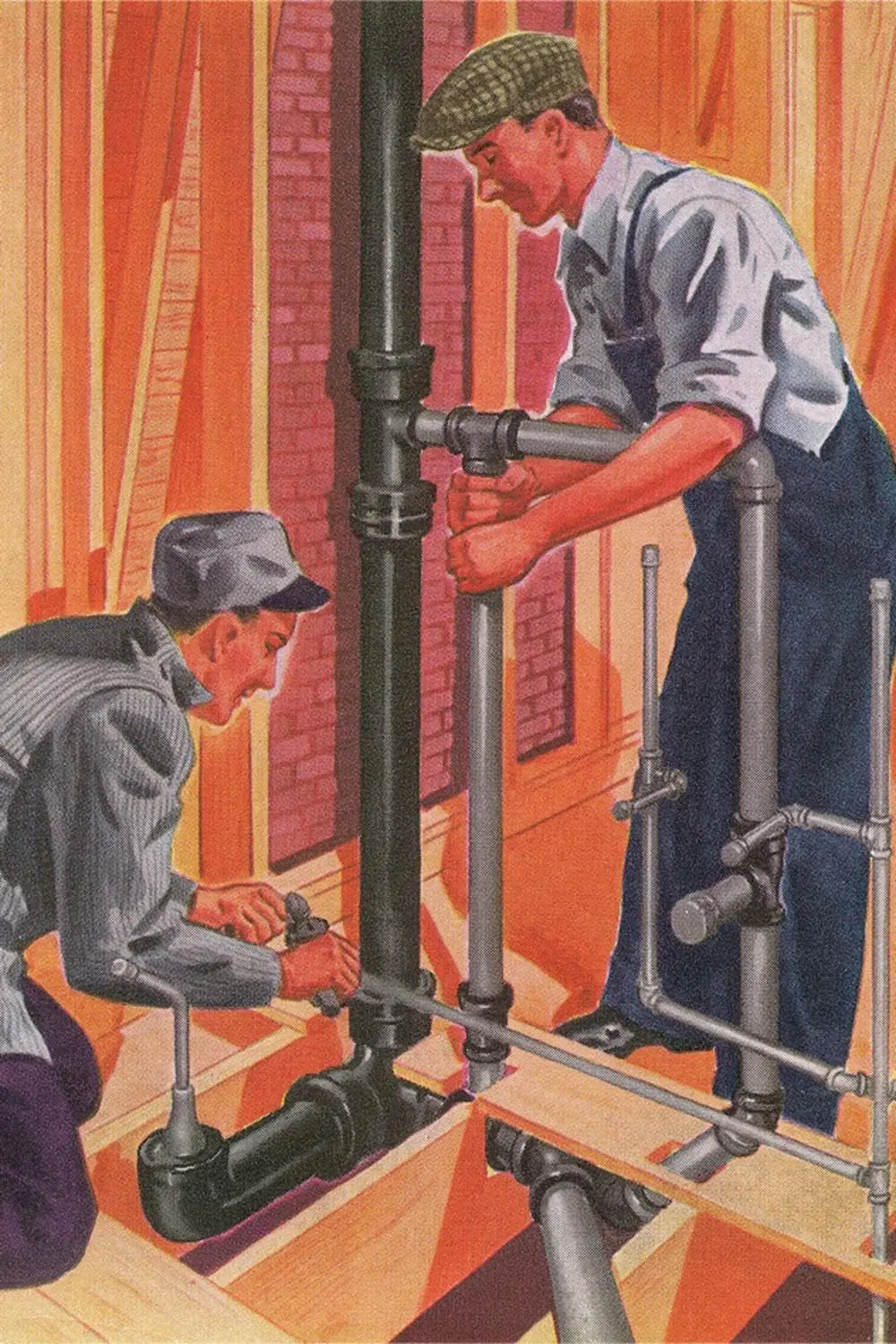 ART.COM Wall Art Print Plumbing and Pipefitting, 12 x 18
