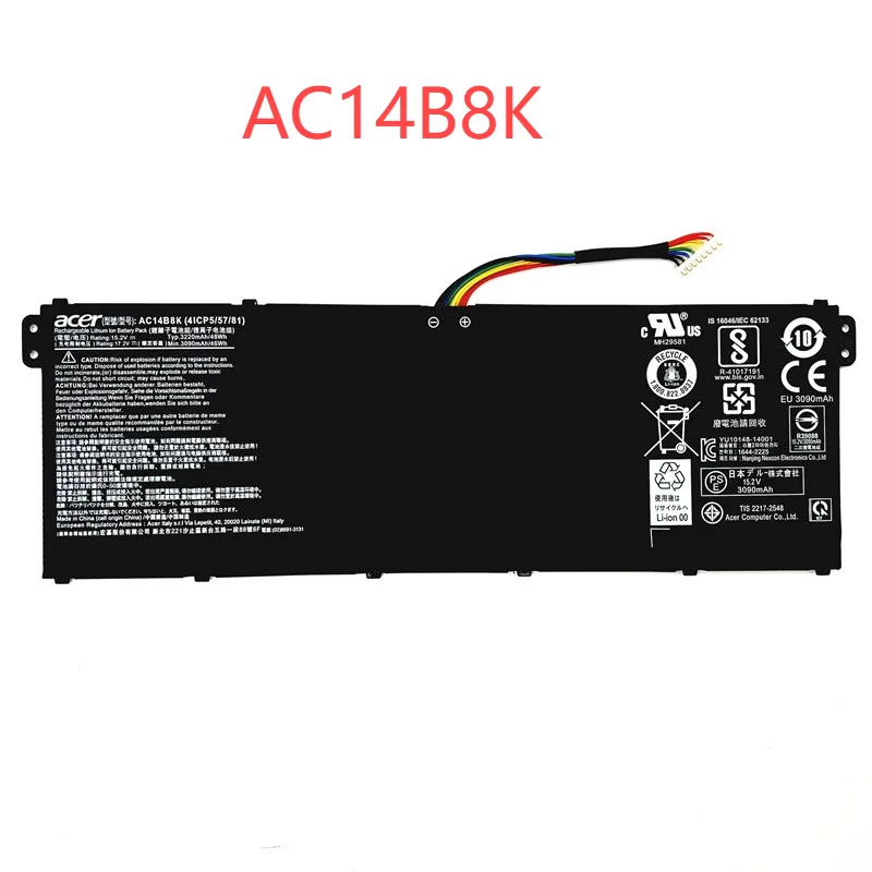 Original ACER Acer AC14B8K V3-371G R3-131T R7-371T E5-771G B3K TMP236 P238 MS2392 N17C1 notebook battery