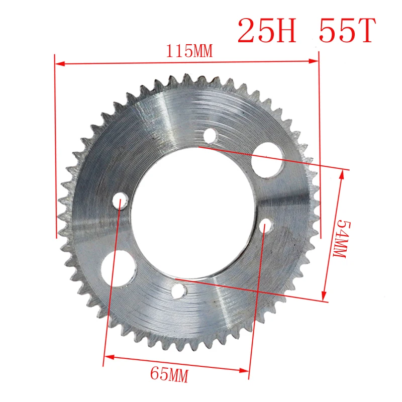 25H Chain 55t 65t 68t 70t 80t 92t Tooth Inner 29/54/55MM Rear Sprocket for 47CC 49CC Mini Moto ATV Quad Dirt Pit Pocket Bike