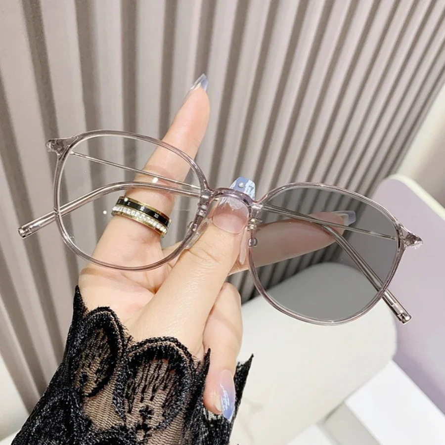 Photochrome Anti-Blau-Presbyopie-Brille, ultraleicht, für Damen und Herren, Lesebrille, klare Fernsichtbrille, Linse, Dioptrien 0 bis + 4,0 – Detail 4