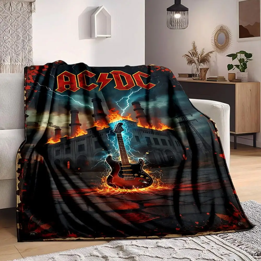 1pc AC/DC Band Merchandise Blanket Versatile for Couch, Office Bed