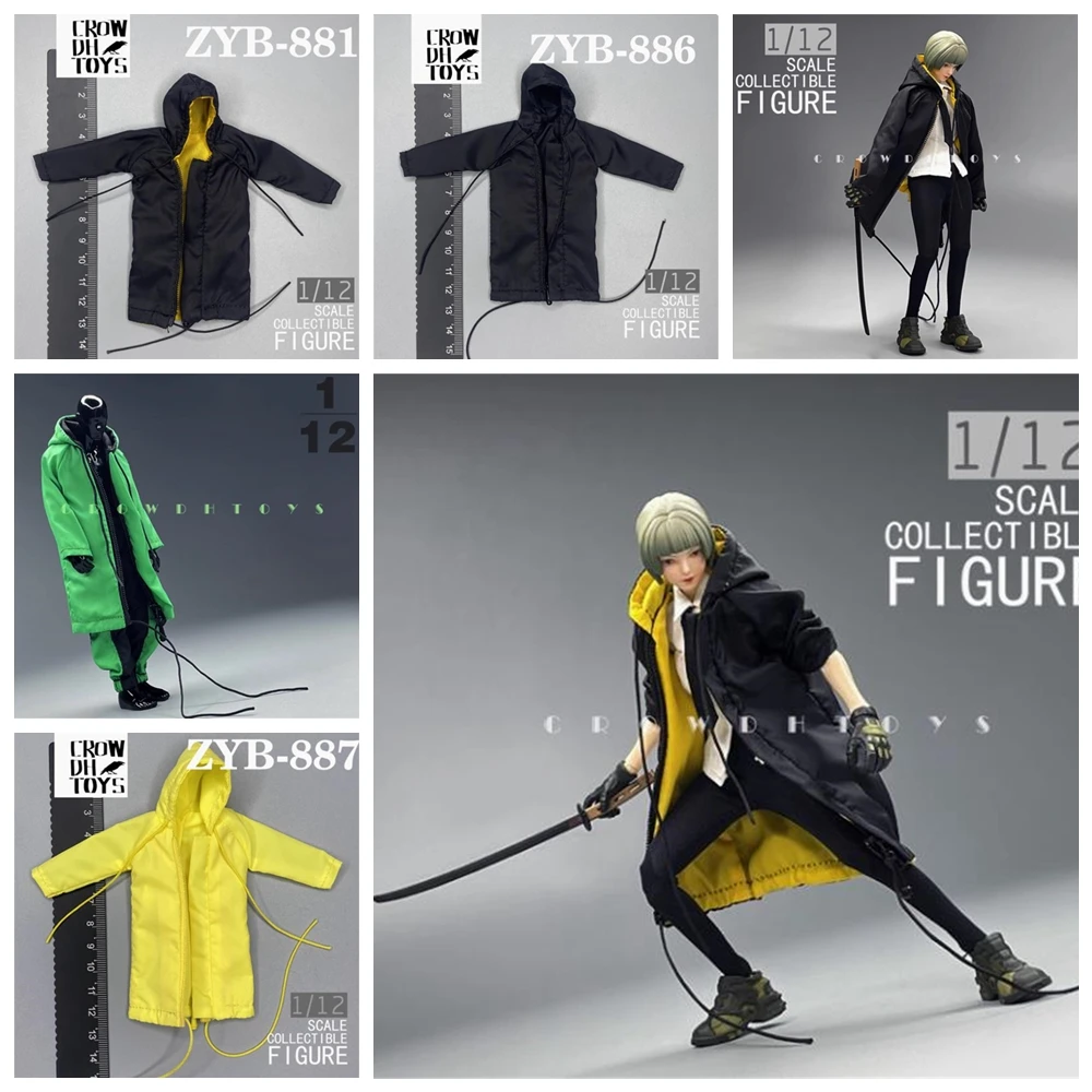

1/12 Scale Trendy Winbreaker Hoodie Coat Clothes Model for 6" Action Figure Body Male Solider Action Figure