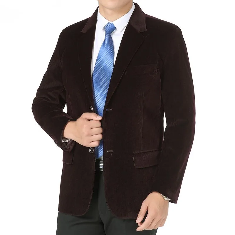 

For middle-aged spring autumn corduroy corduroy suits middle-aged elderly men casual suits single-coat jackets and dad jackets