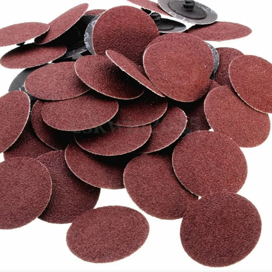 Kit de discos de lixa de 50mm (2 polegadas) com 51 peças/conjunto para lixadeira Roloc 24-320, ferramentas abrasivas para acabamento em madeira, acessórios para ferramentas rotativas.