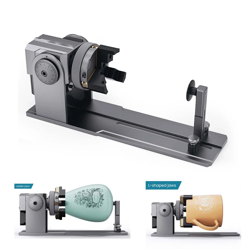 R1 Portable Multi-Mode Automatic Chuck Aluminum Alloy Adjustable Cylindrical Object Drum Rotating Device Laser Engraving Machine