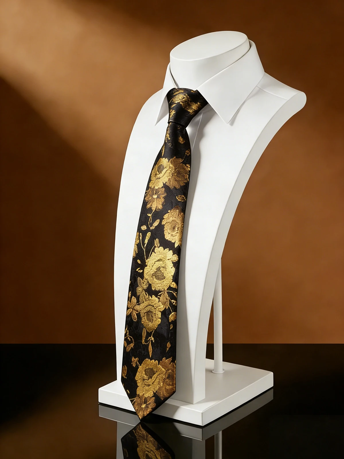Jacquard Herren Krawatte Einstecktuch Manschettenknöpfe Set Gewebtes Blumenmuster Gold Rot Lila Luxus Orange Blau Krawatte für Männer Hochzeit Geschäft