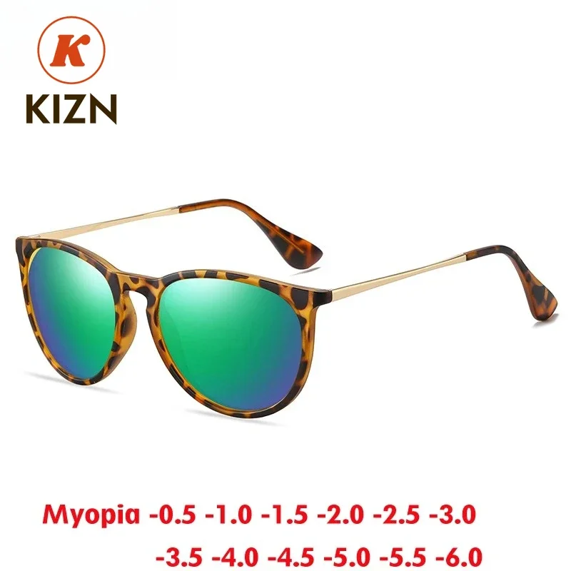 

Солнцезащитные очки KIZN с поляризацией для коррекции близорукости, унисекс, винтажные, в форме кошачьего глаза, с диоптриями от -0.5 до -6.0, модные, на заказ
