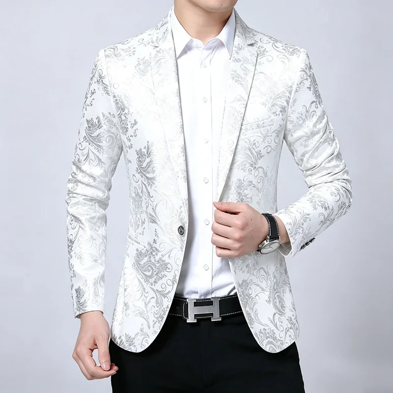 Blazer,men, Fashionable, for Weddings, for Casual Wear, Slim-fit, Gentlemanly, for Banquets,business, with Gold Stamping, Blazer