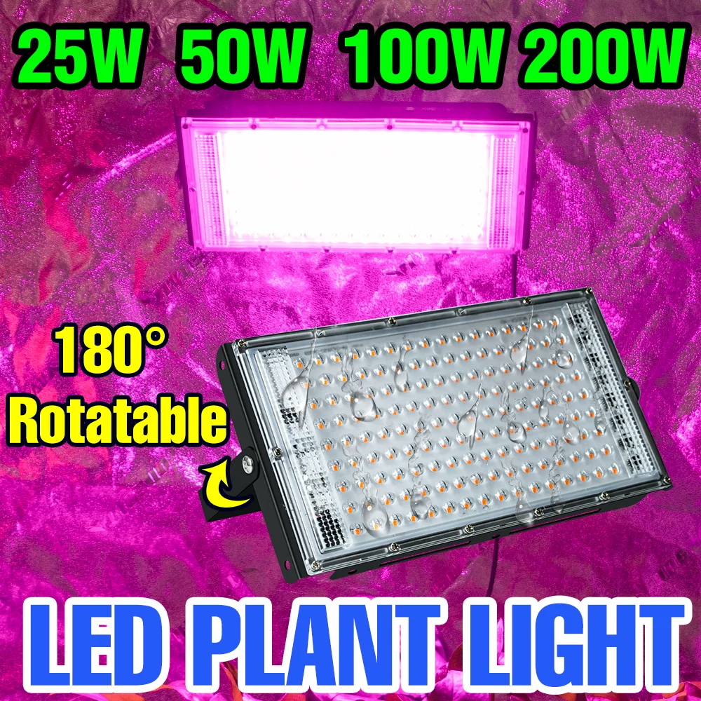 

200W LED Grow Light Full Spectrum Phyto Lamp For Indoor Fruit Vegetables Hydroponics Cultivation Plant Fill Lighting Waterproof