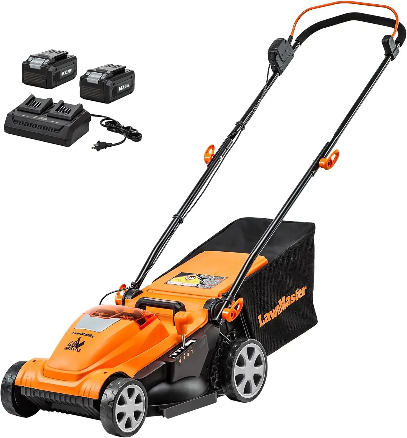 

LawnMaster CLMF4815E 48V MAX* 15-inch Brushless Cordless Mower with 2X24V MAX* 4.0Ah Battery and a Dual Charger