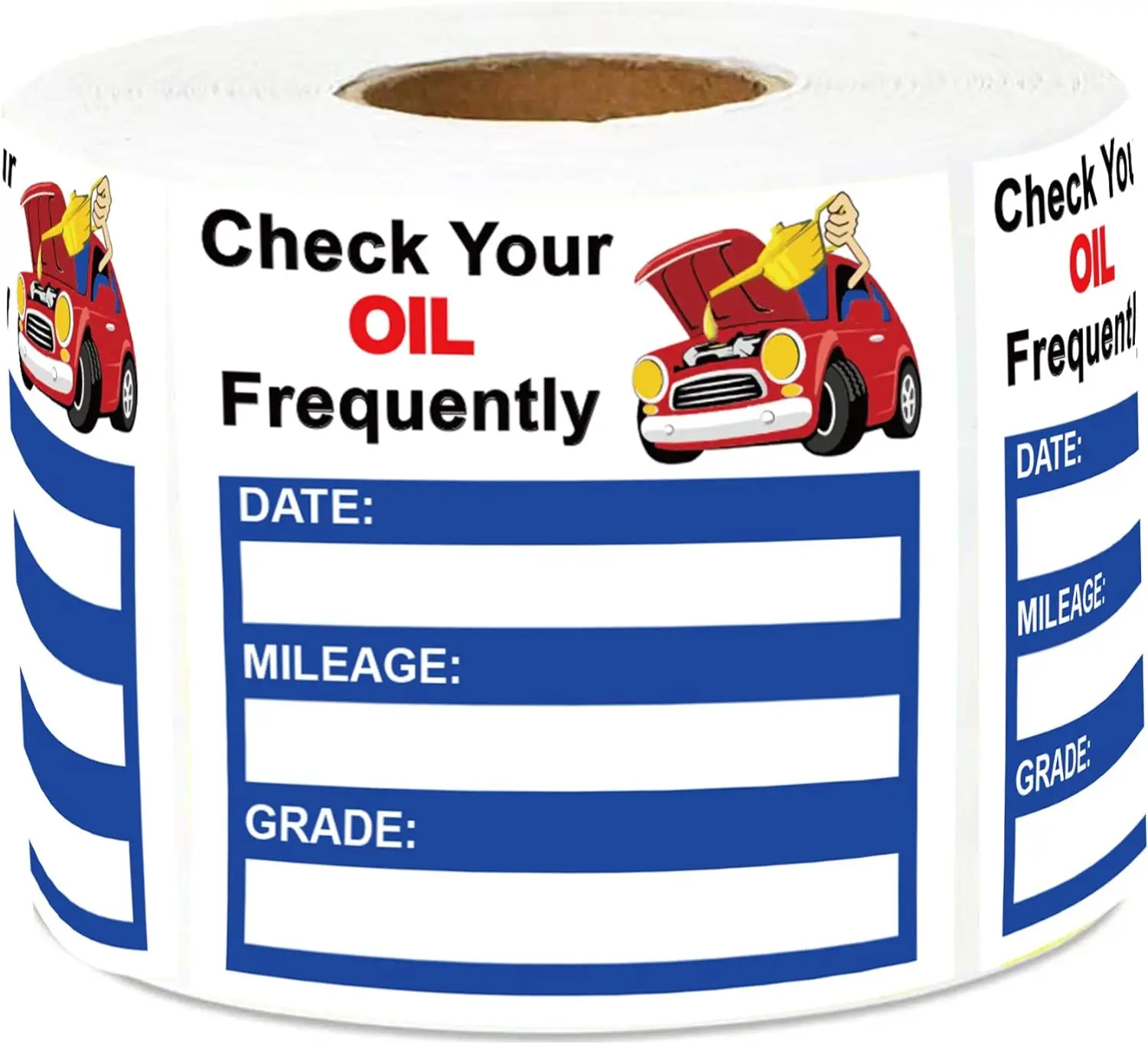 Clear Oil Change Stickers 2*2 inch Oil Service Reminder Labels 100 pcs on a Roll Oil Change Clear Window Sticker