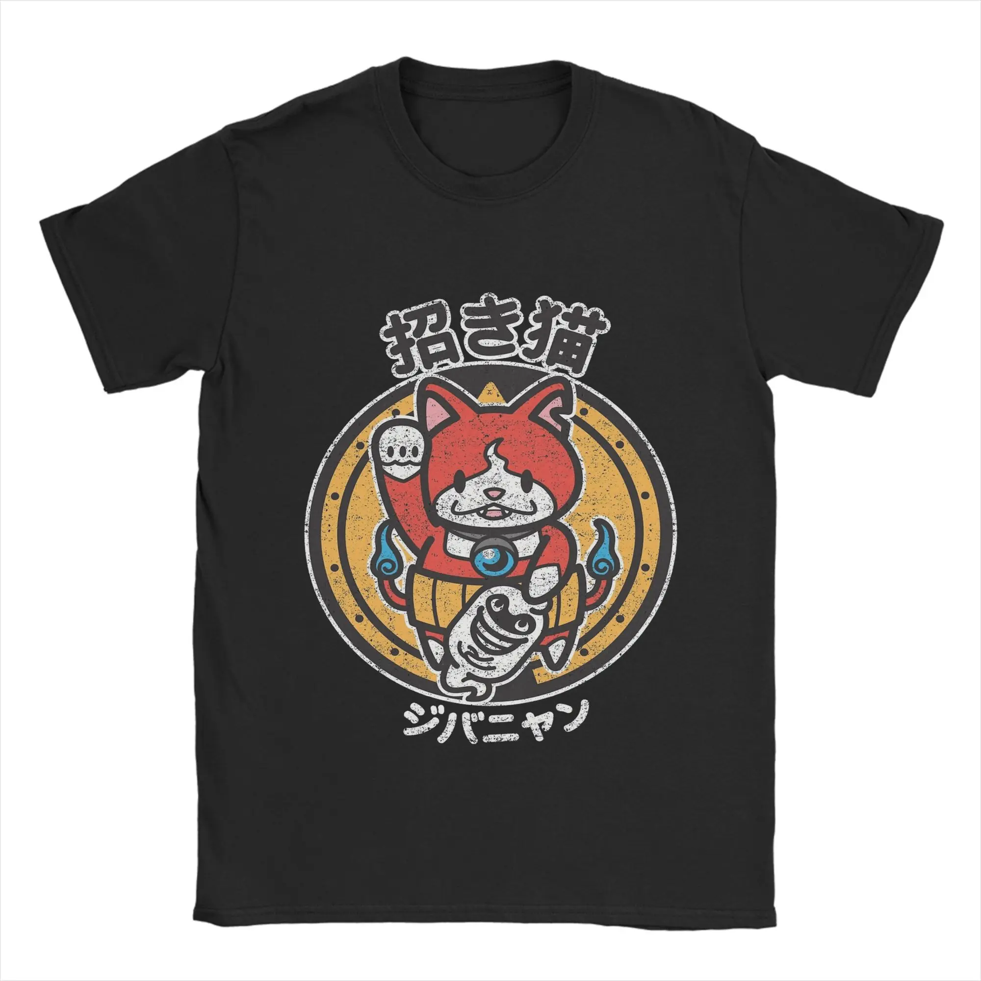 Yokai Watchs  Men's T Shirt  Hipster Tee Shirt Short Sleeve Crewneck T-Shirt Pure Cotton Gift Idea Tops
