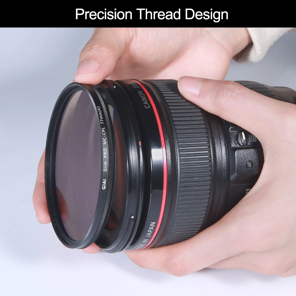 Amostra grátis filtro de câmera de polarização circular HD Nano revestimento filtro CPL para lentes de câmera 49mm 52mm 58mm 67mm 72mm 77mm 82mm