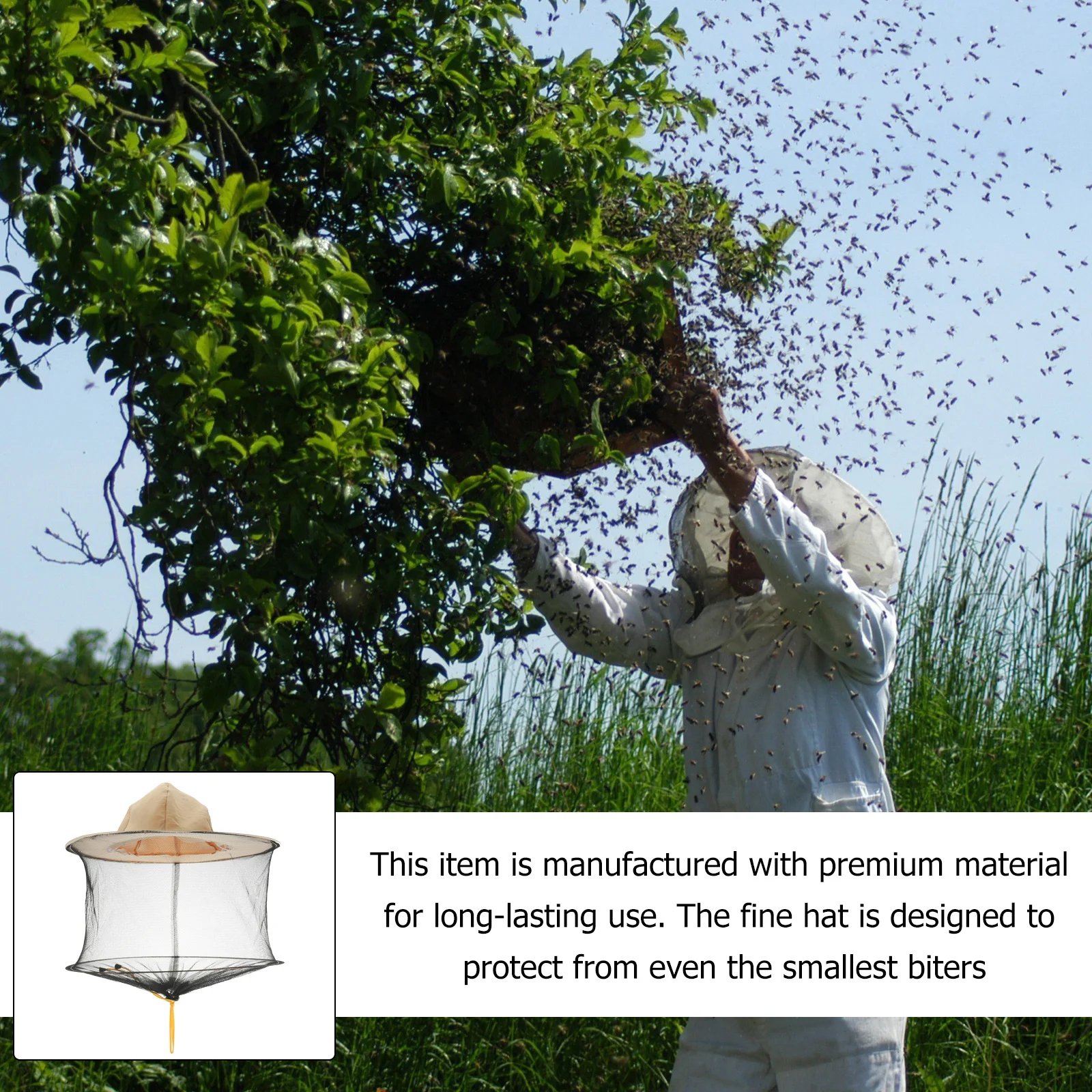 

1Pcs Protective Bee Hat Beekeeping Tool Prevention Face Veil Size Neck Shoulder Cover Breathable Lightweight