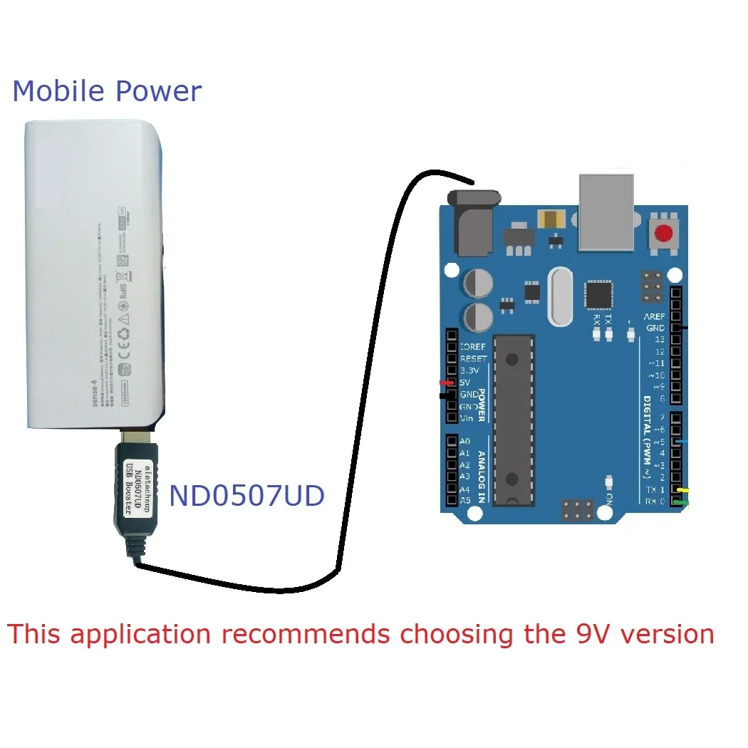 USB 9V/12V Voltage Boost Cable DC-DC Step-up Conerter for Arduino UNO MEGA2560 Wifi Router Mobile Power Smart Speaker