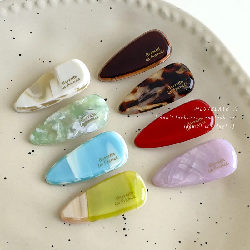 

Korean Style Gradient Acetate Teardrop Hair Barrettes for Girls Elegant Versatile Side Bangs Holders Cute Gift Non Slip Choice
