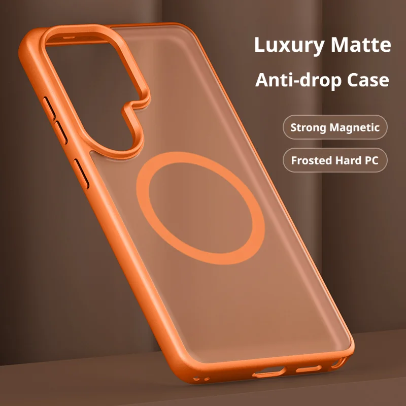 Frosted Translucent Magnetic Wireless Charging Phone Case For Samsung S26 Ultra S26 Plus Shockproof PC Hybrid Bumper Hard Cover