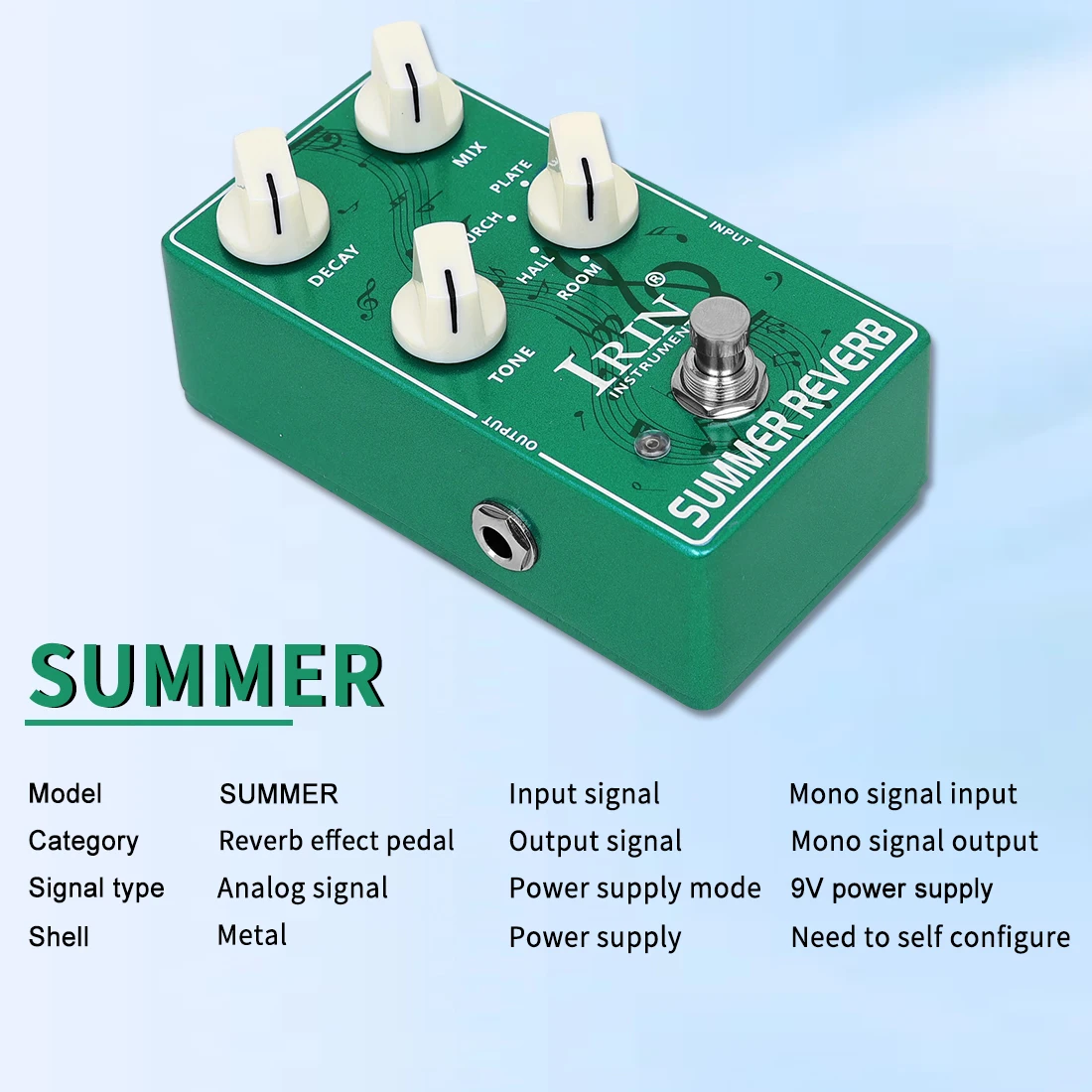 IRIN تأثير الغيتار الدواسات الصيف عكس/تأخير الشتاء مع سجادة ضد الإنزلاق سلسلة أداة الغيتار دواسة تأثير أجزاء الملحقات