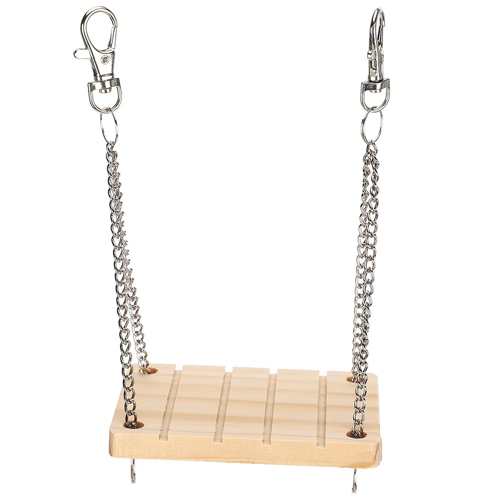 Hamsteroefeningen: houten hangmat voor huisdieren, hangbed, hangmat voor in de kooi, oefeningen voor de kiezen, houten hangmat voor hamsters, hamsterhangmat.