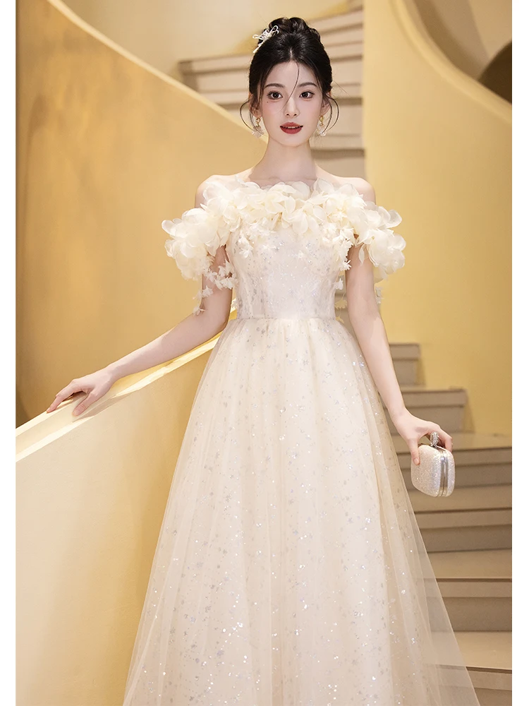 

Ele One-oulder Evening Gown Women's Birthday Par Host Adult Ceremony High-End Luxury Unique 2025 New Sle