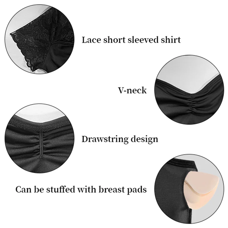 المرأة الدانتيل قصيرة الأكمام الباليه ملابس رقص الجمباز للكبار الجمباز القمم مع الرباط الخامس الرقبة و الجوف الظهر ثياب الرقص