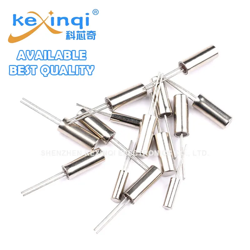 Oscillateur à Clip Cylindrique Passif, Quartz 32.768K DIP 2 Broches, 6M 12M 32k 24M 32.768M Hz 3x8 3*8 2x6 2*6mm, 10 Pièces