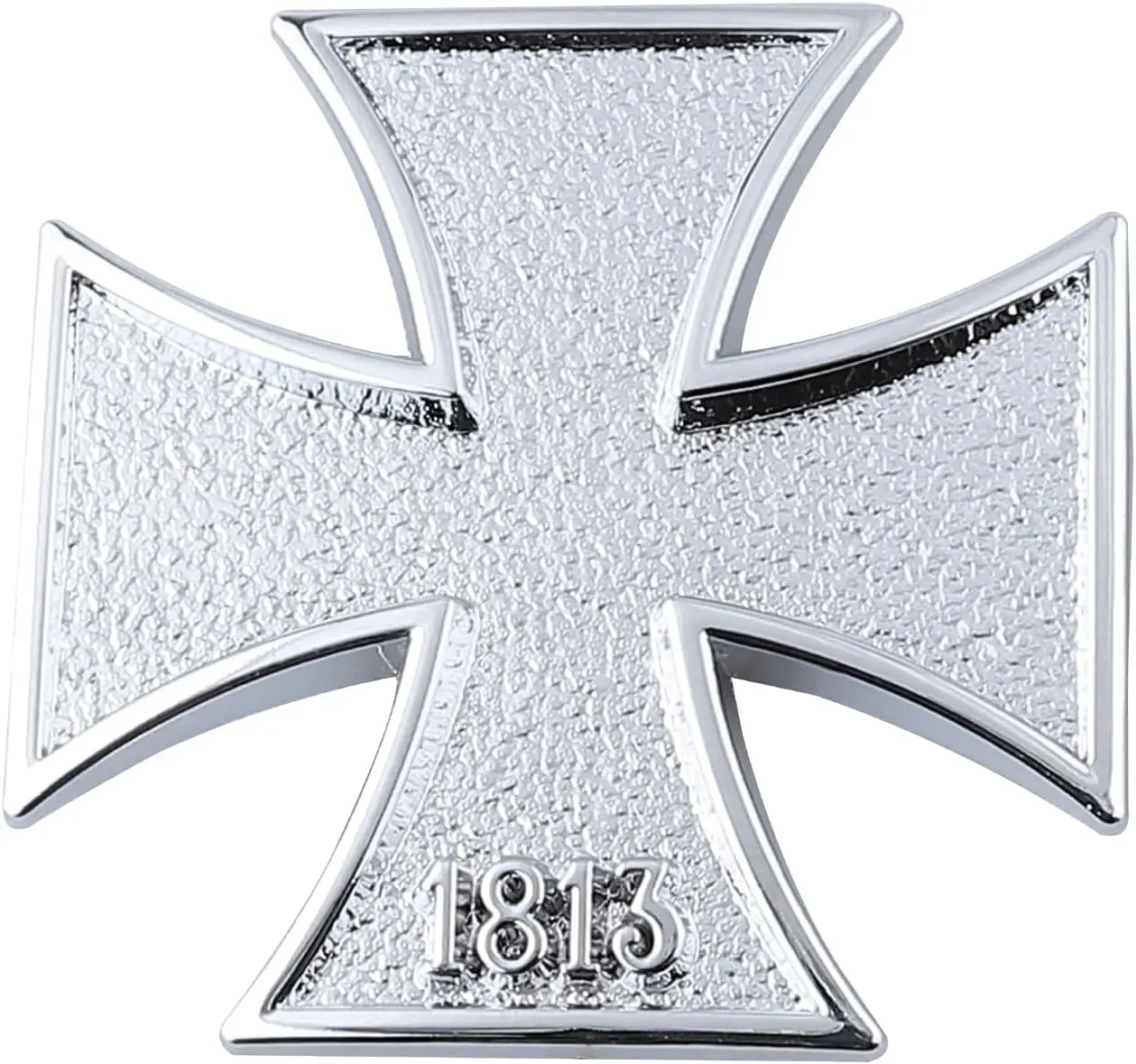 

1813 Iron Cross Car Emblem Medal 3D Metal Personalized Commemorative Emblem Car Badge Body Sticker Decor Sticker(Silver)